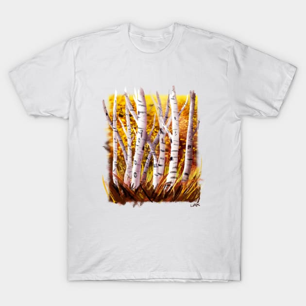 Birch Trees T-Shirt by L.M. Knight